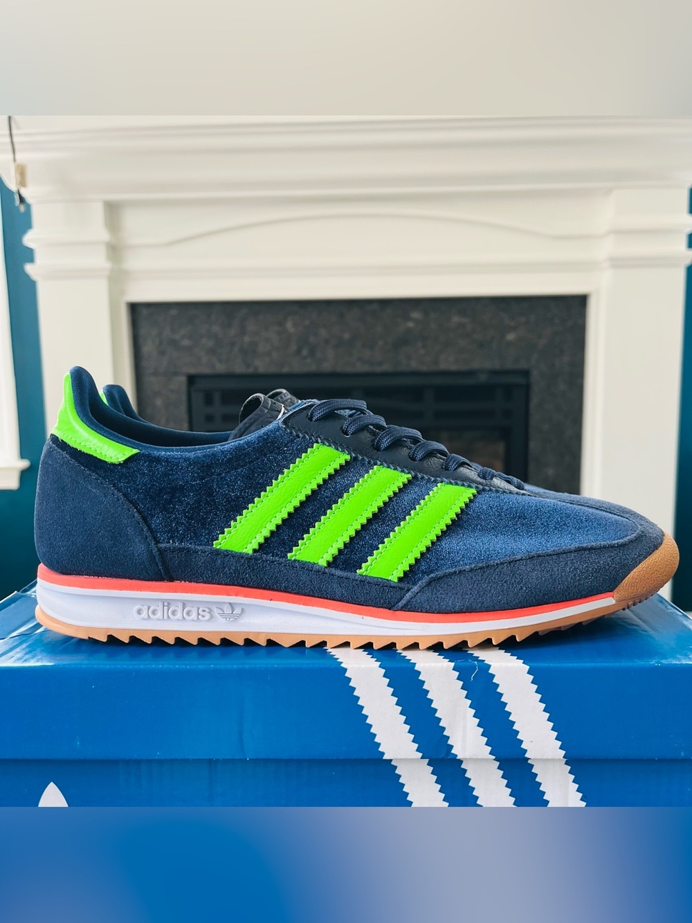 Sz 8.5 adidas SL 72 OG Night Indigo Solar Green Women's Sneakers JI0193